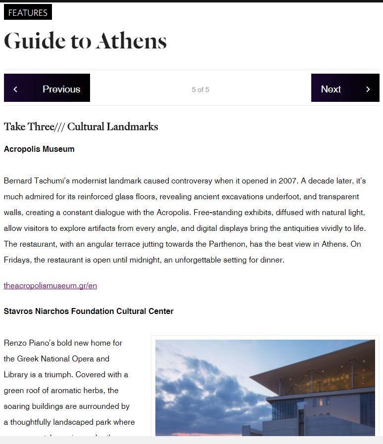 UPSCALE ATHENS US MEDIA RELATIONS Luxury travel magazine: Athens is Europe s hottest city break Online & Print UVM: 368,610 Circulation: 97,117 Read article With a pristine coastline, heady cocktail