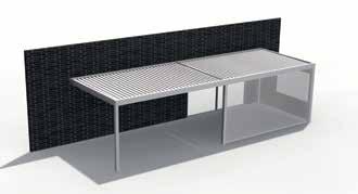 BRUSTOR WIT RAL 7016 Residential and professional use With the dimensions varying up to 7m long x 7m wide, the Outdoor Living can be an interesting patio roof for private customers as well as for the