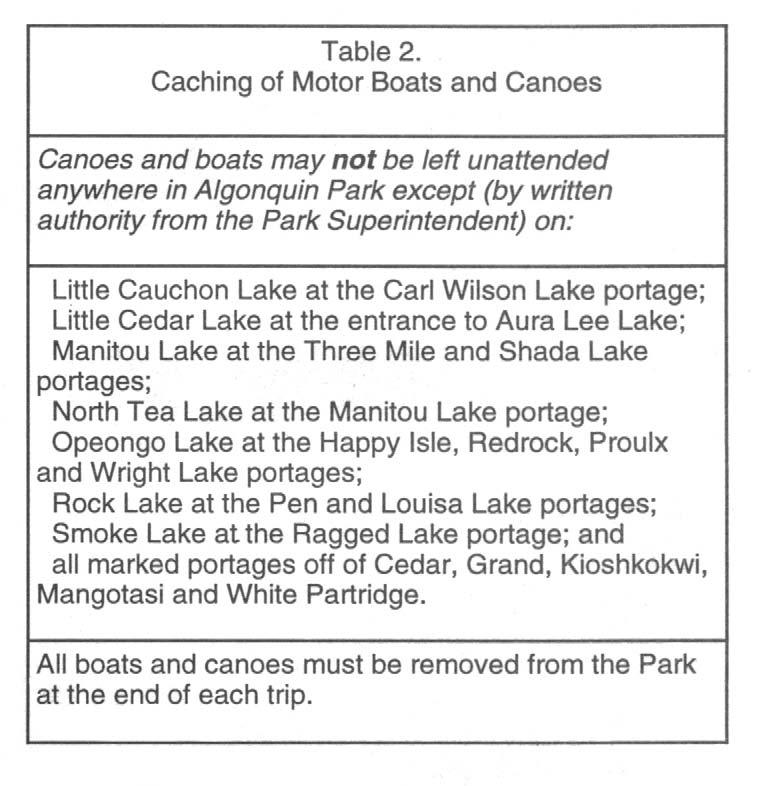 Algonquin Provincial Park Management Plan Operations Policies 41 36 lakes and portions of the Crow River have limits of 20 hp or less (see Table 1).