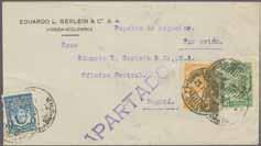 Only few covers known and scarce though. C42 6 200 ( 170) La Dorada 1928 (Nov. 23): Envelope endorsed 'Por Avion' to Bogotà franked with Scadta 5 c. orange and 10 c.
