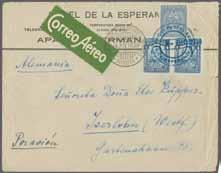 1928" arrival mark on reverse. Only four covers known to date and scarce though. C38+ C39 6 200 ( 170) La Esperanza - La Mesa (Cudinamarca) 1930 (Dec.