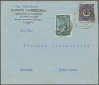 in blue. Envelope slightly trimmed on top, but to date only two covers from Factativa (Cundinamarca) known and scarce though. C42 6 400 ( 335) Manizales Scadta 30 c.