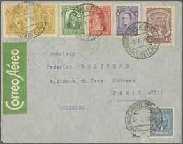 191 Corinphila Auction 18-20 November 2014 COLOMBIAN AIRMAIL 97 Scadta - Foreign Destinations (see also lots 8369-8376 in the 195 Corinphila catalogue) 331M 332M 333M ex 331 Scott Czechoslovakia