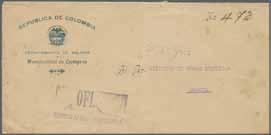Envelope trimmed on top, missing small part of upper left corner and minimal tropicalisation, but nevertheless a scarce official usage. 6 150 ( 125) 1924 (July 2): Official envelope of 75 gr.