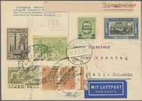 Only two combination covers with Ribon Express delivery known. Fine and scarce. See Corinphila sale 141, lot 3706. C55/C57+ C68+ CF2 6 750 ( 630) 353 354 355 353M 354M 355M Russia 1931 (Sept.