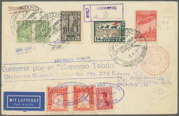 191 Corinphila Auction 18-20 November 2014 COLOMBIAN AIRMAIL 103 356M 357M 358M Various Scadta: Lots and Collections Scott 1920/30: Remainder 170 Scadta stamps used/unused, including 1920 Seaplane