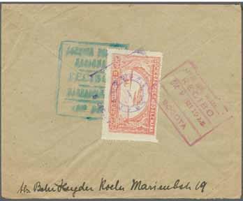 104 COLOMBIAN AIRMAIL 191 Corinphila Auction 18-20 November 2014 Scadta - Consular Mail 361 361M Scott Consular Forerunner 1921 (Nov. 19): Cover from Köln/ Germany franked with 1 M 20 Pfg.