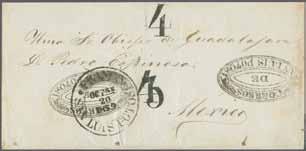 6 150 ( 125) 1809 (March 3): Colonial entire letter from Vera Cruz to Cadiz, Spain endorsed 'Fragata Mahonesa' at top, struck with fine italic NUEVA / ESPANA in red and taxed '7R.