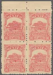 191 Corinphila Auction 18-20 November 2014 Overseas Countries A-Z: MEXICO 119 428 Scott Cuernavaca 1867: Provisional CUERNAVACA / CORREOS (1 reales) black handstamped on white wove paper, with
