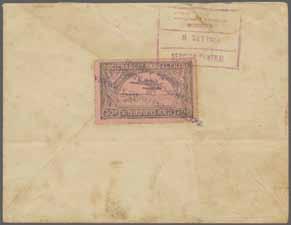 with slight reinforcment on reverse of piece, but a scarce combination franking and the date shows the letter was carried on the last flight before the regular services started.