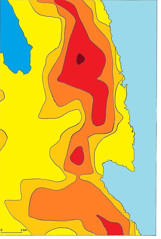 vidimo da se koncentrirane zone ponikava pružaju u smjeru sjever sjeverozapad jug jugoistok što upućuje na tektonsku predisponiranost (Slukan, 1992).