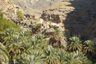 At the mouth of the wadi, the ruined mudbrick village of Tanuf is a painful reminder of the Jebel War.