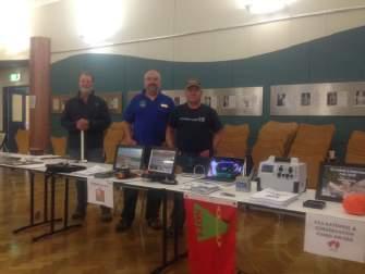 The table was very popular, with lots of interest shown in all 3 programs. On display we had the Elecraft KX3, Yaesu FT- 817nd, various batteries, antennas, squid poles, & a variety of certificates.