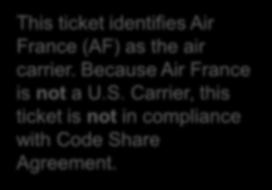 identifies Air France (AF) as the air carrier.