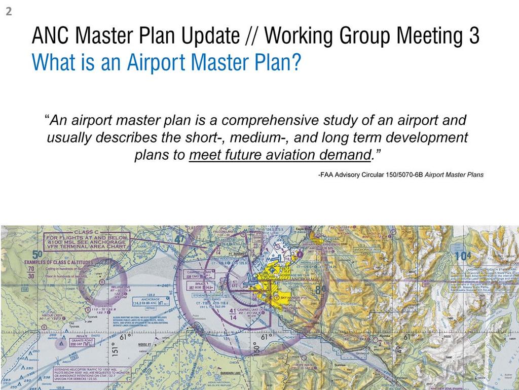 The Master Plan Update Team wants to ensure the audience is reminded what an airport master plan is.