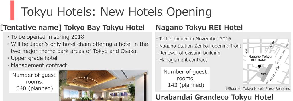 Tokyu Hotels: New Hotel Opening The hotel business has been very brisk thanks to an increase in foreign visitors to