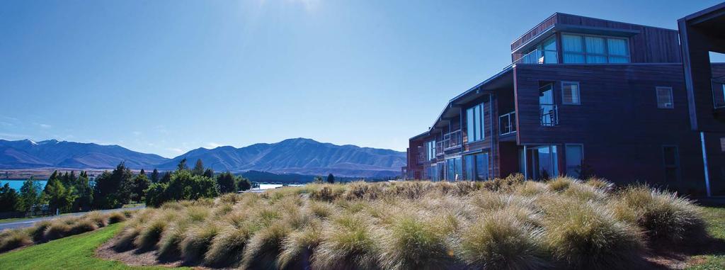PEPPERS BLUEWATER RESORT, LAKE TEKAPO The breathtaking surrounds, waterfront location, innovative architecture and light, airy guest rooms at