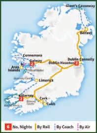 Departs : Monday to Thursday and Saturday Price: Adult Low 1119pps High 1179pps High Season: June to September For 07.00am train to Cork Information Desk Heuston Station 22.15 (10.