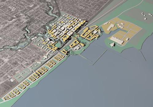 Implementation of the Master Plan Setting the stage at the Harborfront Consolidate infrastructure to set the stage for Harborfront redevelopment Create new streets that extend the grid of Waukegan s
