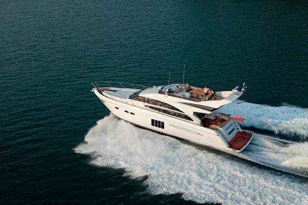 2012 SOLD Ref:PBS1402 2013 MODEL PRINCES 64 FLYBRIDGE MOTOR YACHT FOR SALE, FITTED WITH: Built 2012 MATRICULATION TAX PAID Twin Caterpillar C18A 1150hp diesel engines White hull Walnut interior