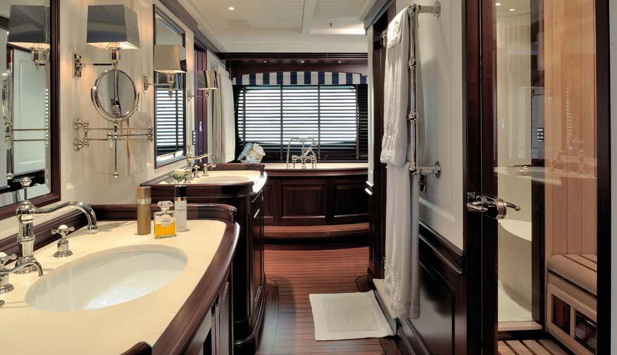 Accommodations With luxurious accommodations for ten and fine crew quarters for nine, My Trust is designed with