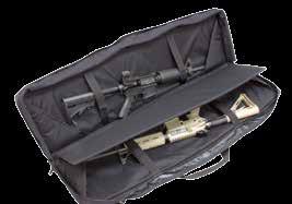 Holds two weapons; separated by internal padded divider Durable 1000 denier nylon body with heavy-duty zippers and hardware