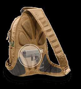 7720 Smokescreen Concealment Monopack The Smokescreen emulates the look and feel of a civilian sling backpack and sports a hidden holster compartment that perfectly conceals virtually any handgun.