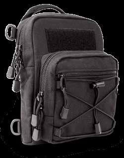 Heavy-duty 1000 denier nylon construction Carry handle on top and MOLLE straps on side Velcro patch for ID Heavy-duty