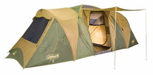POLYESTER TENTS Timbertop Geo 6 CV Large single room tent with extended and fully sealed vestibule Main room has full standing height of 210cm + 195cm vestibule height Strong geodesic tent frame