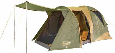 19kg Overlander 4 CV A large single room tent with side windows and extended vestibule Two pole dome design with floored vestibule area to keep the tent dry and clean Two entrances via large D-doors