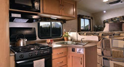 Galley 80rb Granite Décor This new floorplan has a very open galley design for an 8 camper.