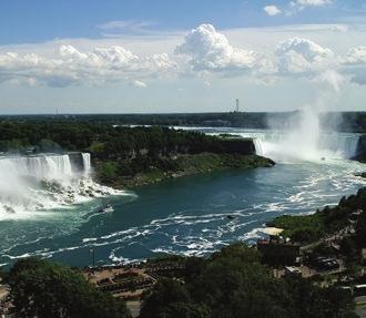 The city is dominated by the Niagara Falls, a world-famous set of three large