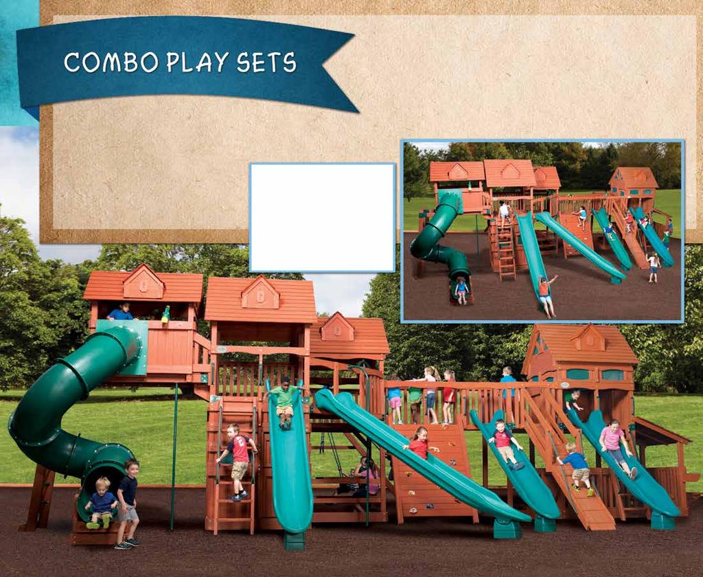 PLAY SET SHOWN WITH: Want to turn a large yard into a neighborhood playground? Attach two play sets (or more) together to create a monster playground with enough activity for the whole neighborhood!