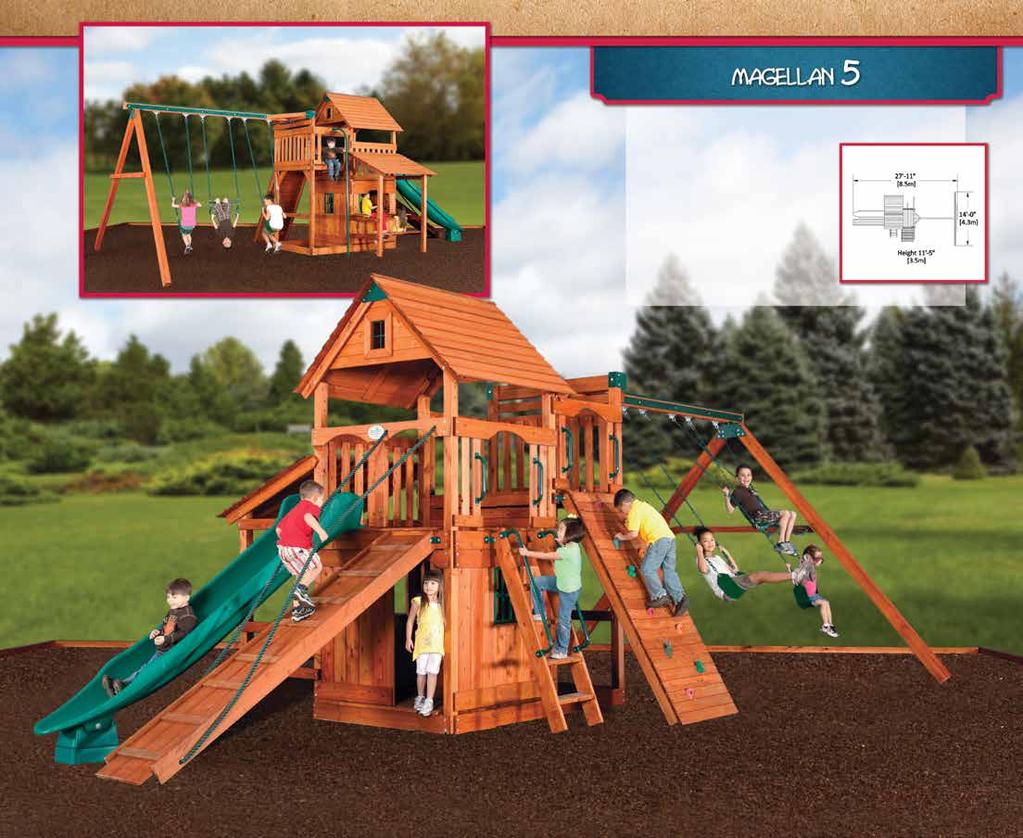 REVERSE SIDE OF PLAY SET PLAY SET SHOWN WITH: Magellan Magellan Tower with 6 Rock Wall Lower Enclosure with Serving Wall and Side