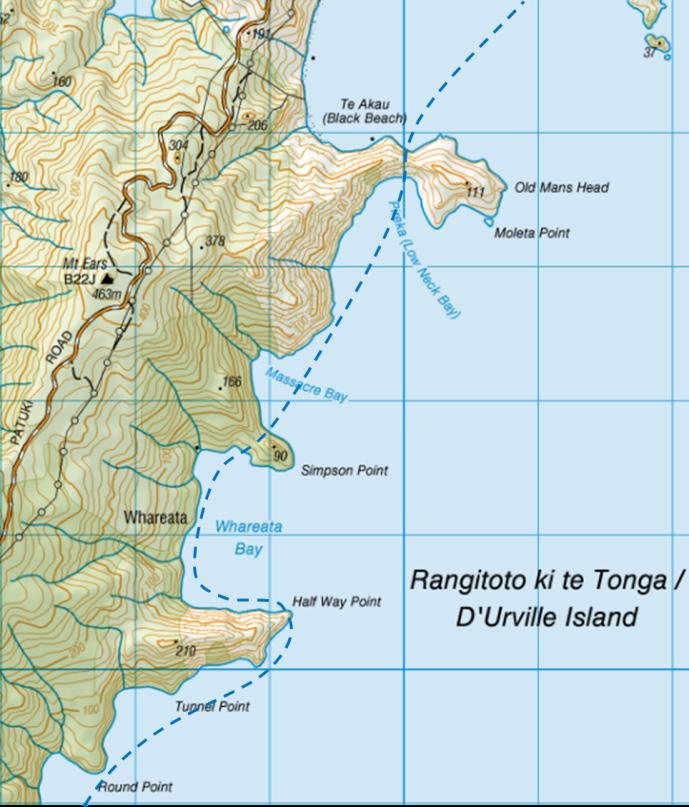 1.1.2 Residents of Whareata Bay observed the helicopter flying along the northeast coast of D Urville Island between Half Way Point and the Rangitoto Islands.