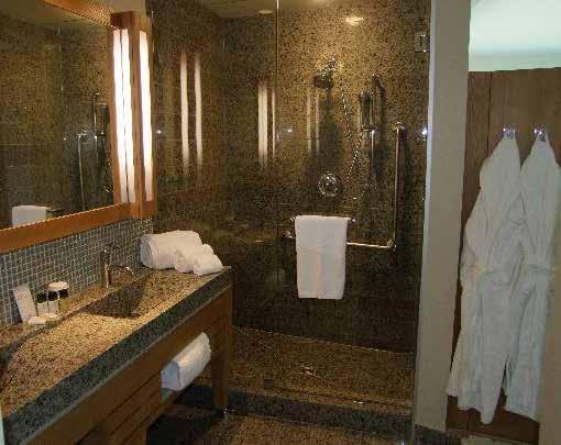 complete shower units within a luxury resort