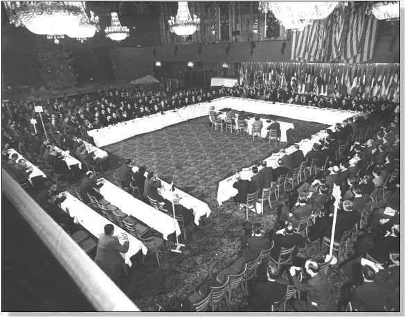 The Chicago Conference of 1944 54 nations met at Chicago from November 1 to December 7, 1944, to "make arrangements for the immediate establishment of provisional world