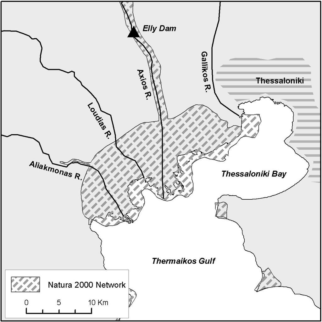 Figure 3. The Natura 2000 Network in the Thermaikos Gulf area (Envicon GIS, 2006) 4.