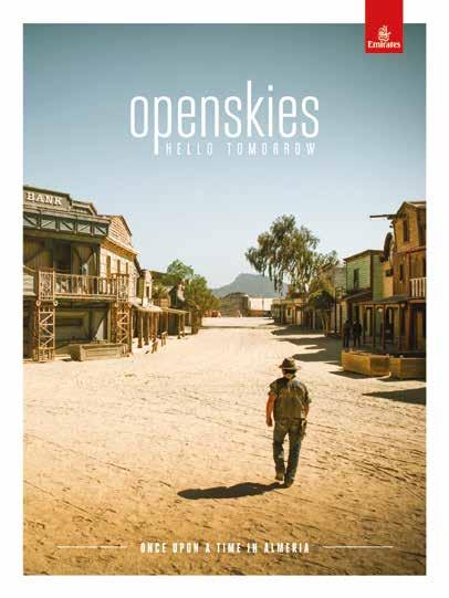 OPEN SKIES ENGLISH EDITION KEY FACTS: LANGUAGE: English CIRCULATION: Available in the seat pocket of Emirates flights in all cabins and distributed through the complete Emirates lounge network