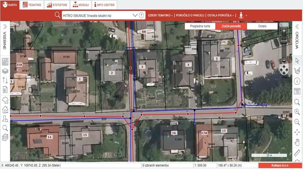 6 Jamnik, K. 2018. Izdelava spletne karte prikaza podzemnih komunalnih vodov. 1.3.1 Internetni GIS-sistem IObčina IObčina je spletni pregledovalnik, ki sloni na sistemu GIS.