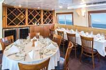 The Sea Lion offers comfortable accommodations in 31 outside cabins with inviting public spaces, including a partially covered sun deck with exercise equipment, a promenade deck and a cozy dining