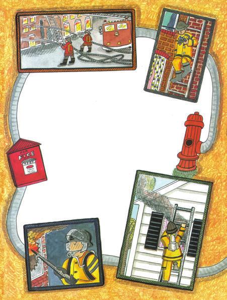 They walked down the street past the fire station. Uncle Kerry was polishing the fire engine. Charlie wrote fire station.