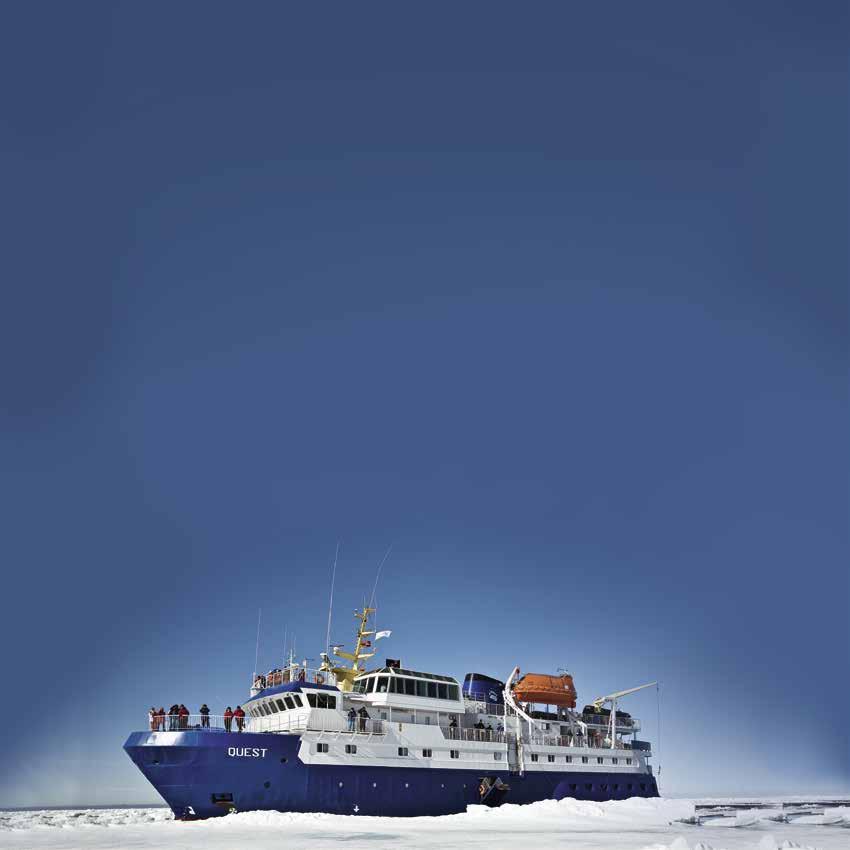 THE SHIP M/S QUEST ( FORMERLY SEA ENDURANCE, 53 PASSENGERS) A COMFORTABLE EXPEDITION SHIP WITH A WONDERFUL CREW The ship was built in Denmark in 1992 to serve as a ferry on Greenland s west coast.