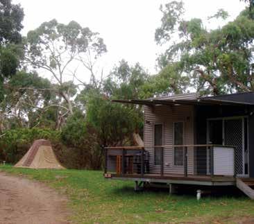 It is sheltered among tall manna gum trees, far away from the wearing noise of towns and traffic, and offers great opportunities for spotting wildlife such as koalas, possums, kangaroos, echidnas,