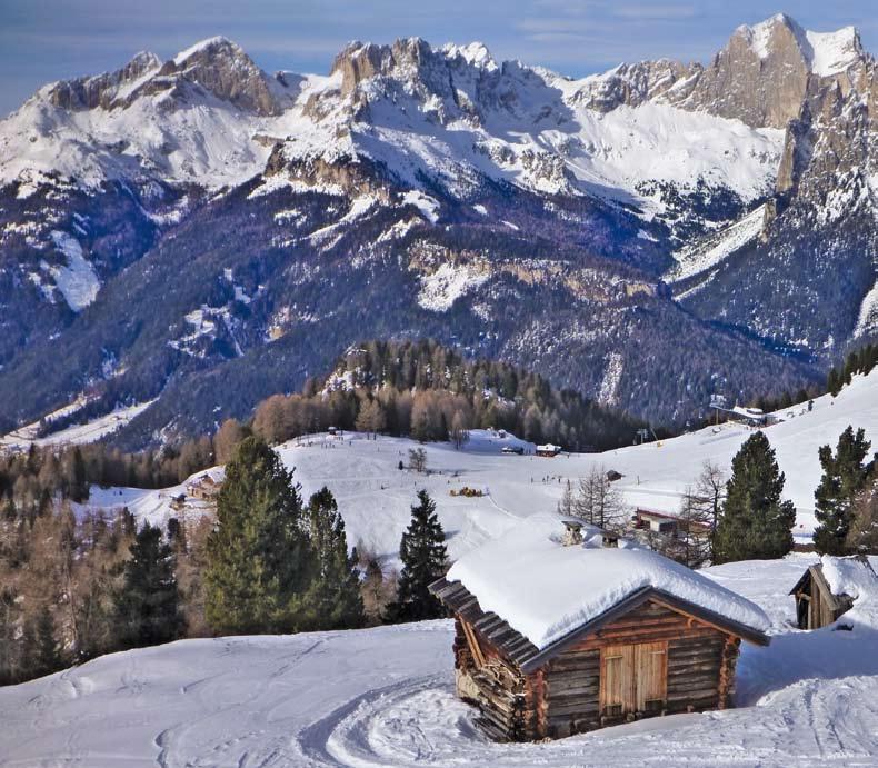 From Campitello we ski towards Cortina and the high-altitude mountain rifugio (lodge) at Lagazuoi (2,752m), a trip of about 50km!
