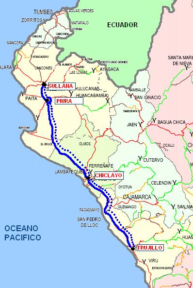 Sun highway: Section Trujillo - Sullana D E S C R I P T I O N Description of the Project: Rehabilitation of the Panamerican Norte road between Trujillo and Sullana, construction of Piura beltway by