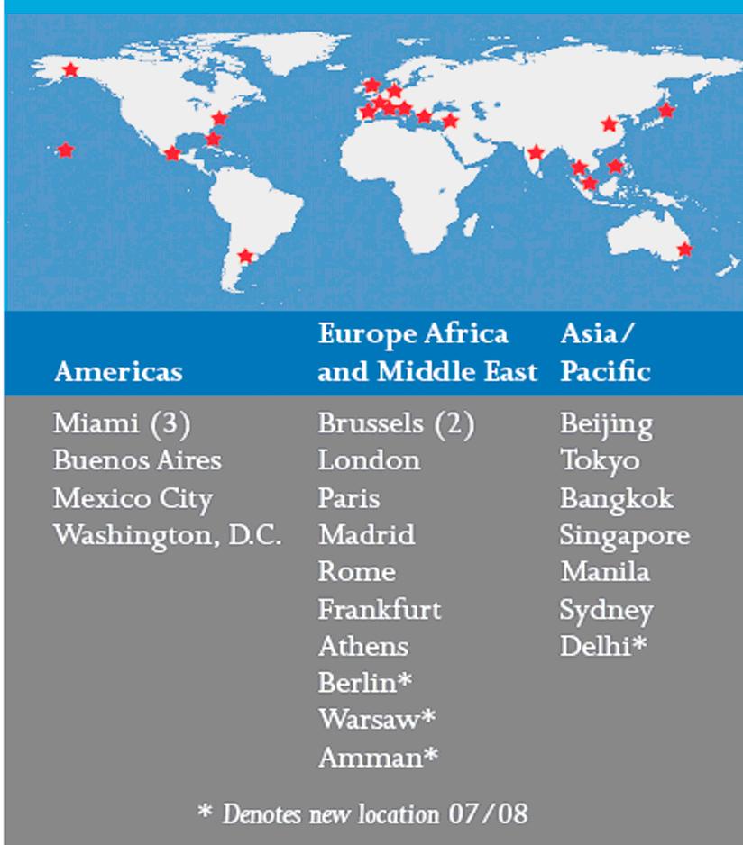 OGS Overseas Map indicates TSAR locations Transportation Security Specialists 17 in Frankfurt