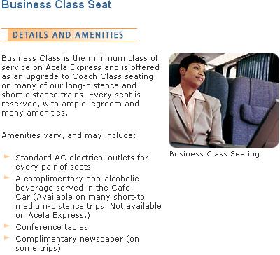 Accommodations - Upgrades Upgrade to Business Class Seats Business Class is the minimum class of service on