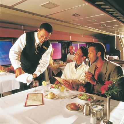 Dining Car Variety of menu options for breakfast,