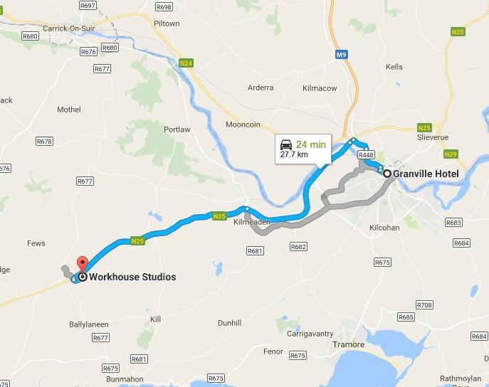 From Granville Hotel To Kilmacthomas - Workhouse Get on N25 in Kilkenny from R680 and R448 6 min (4.0 km) Head west on Meagher's Quay/R680 toward Gladstone St toward Terminus St/R448 1.